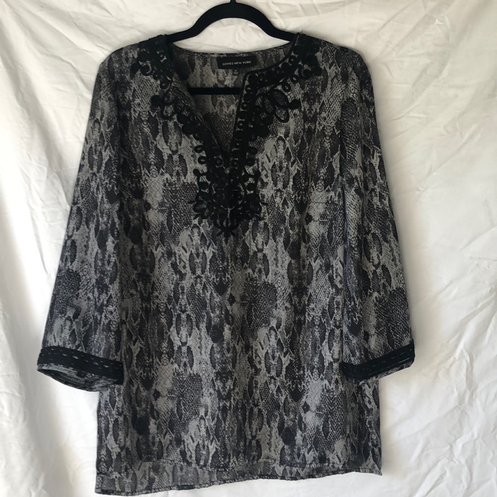 Snakeskin print tunic for office or date night